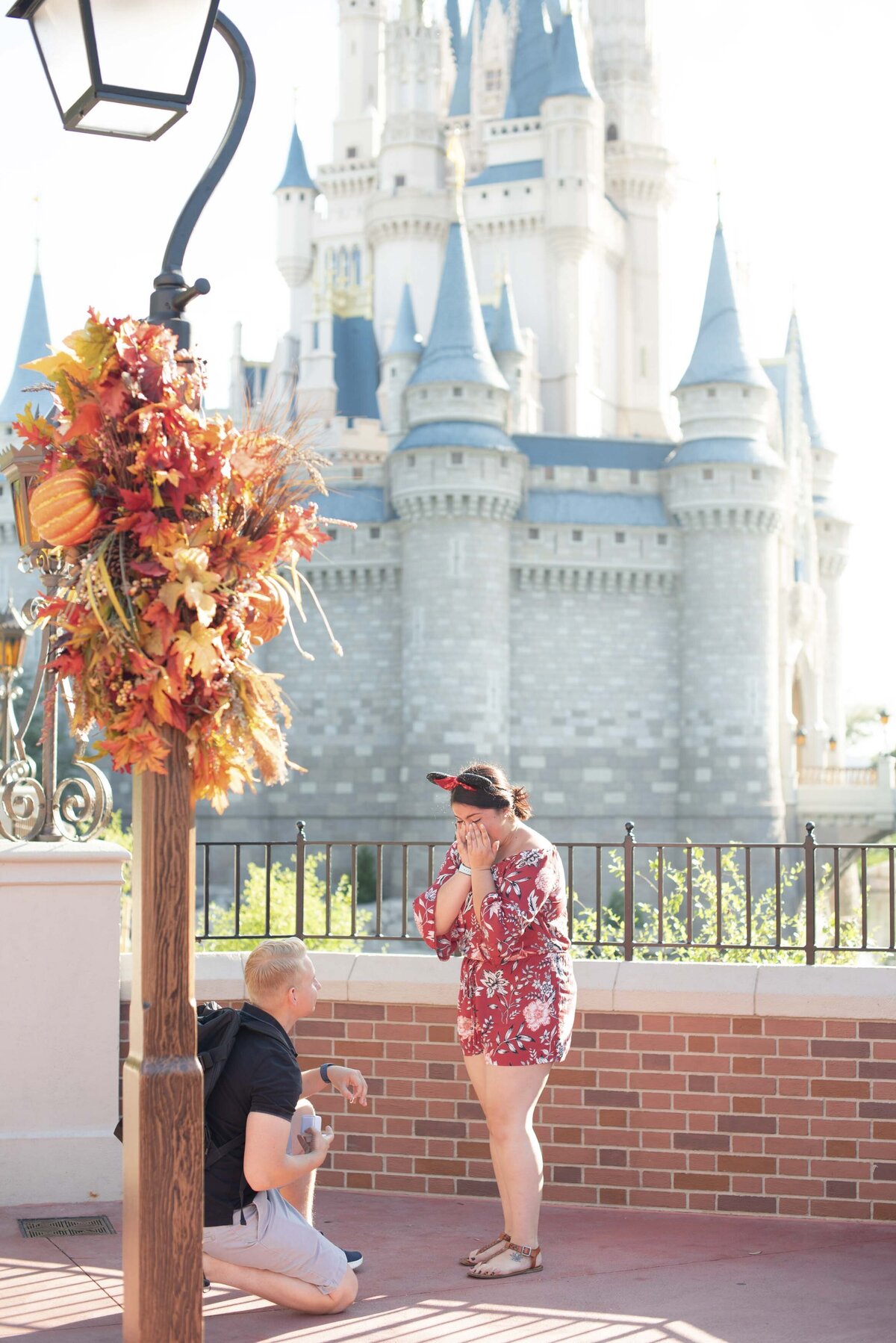Surprise proposal at Disney World photographed by Schwalbs Photography