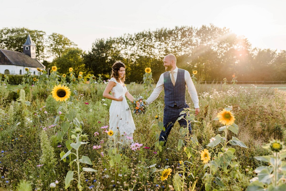 Zonnebloemen, trouwfotograaf Drenthe, de Kruimel