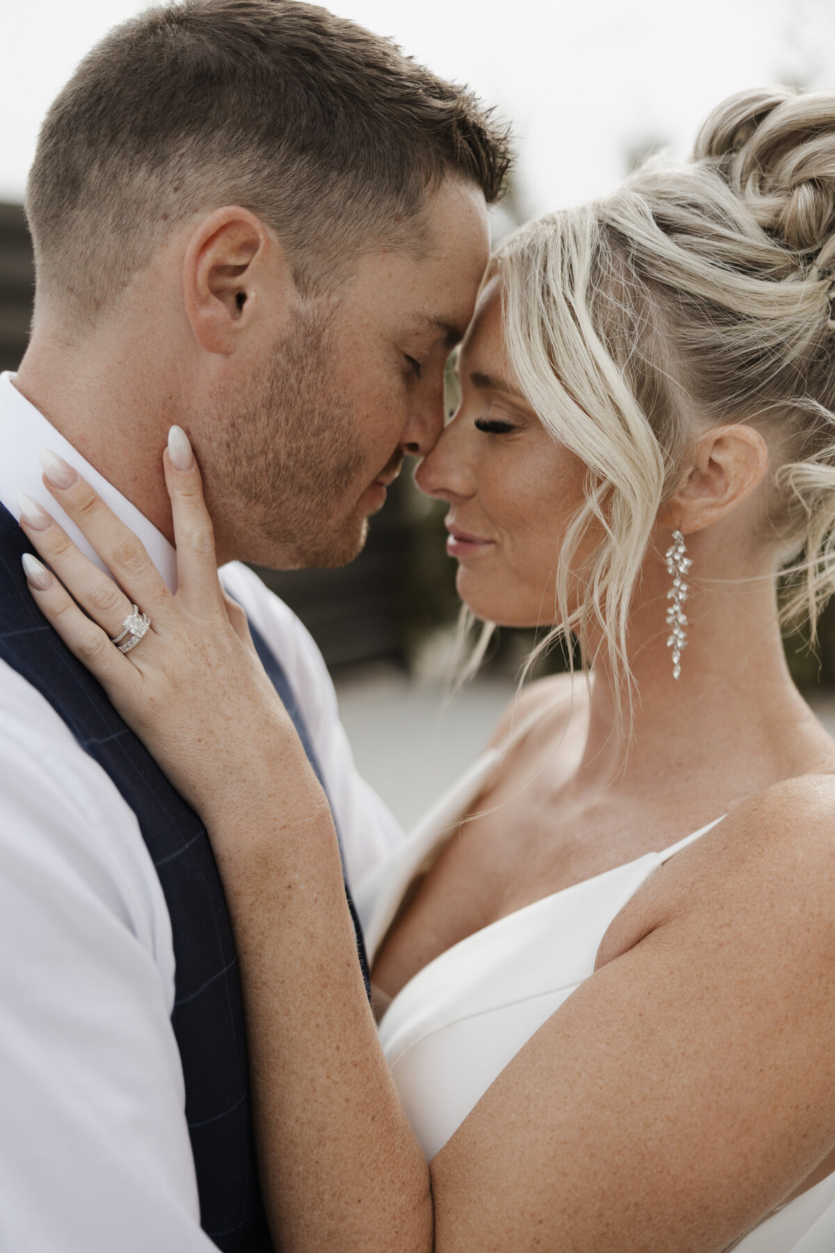 Montana Bride and Groom sharing intimate moment 
