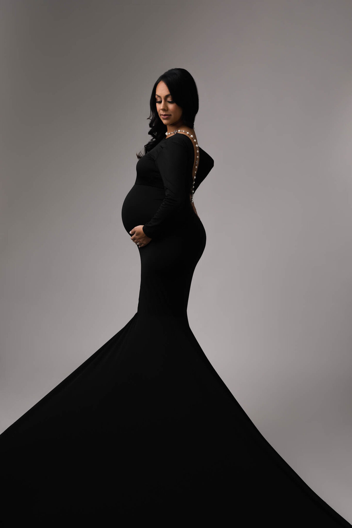 black maternity dress orlando photoshoot