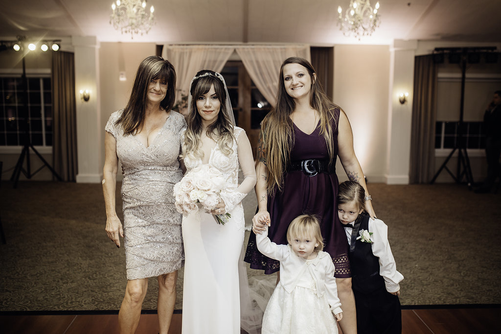 Wedding Photograph Of Three Women And Two Kids Los Angeles