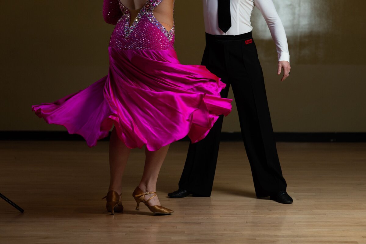 Couple ballroom dancing during a competition.