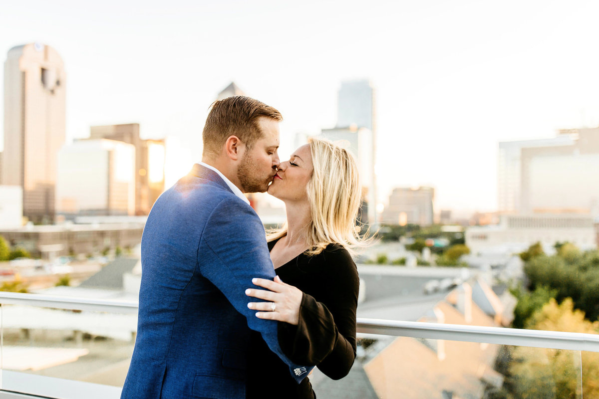 Eric & Megan - Downtown Dallas Rooftop Proposal & Engagement Session-97