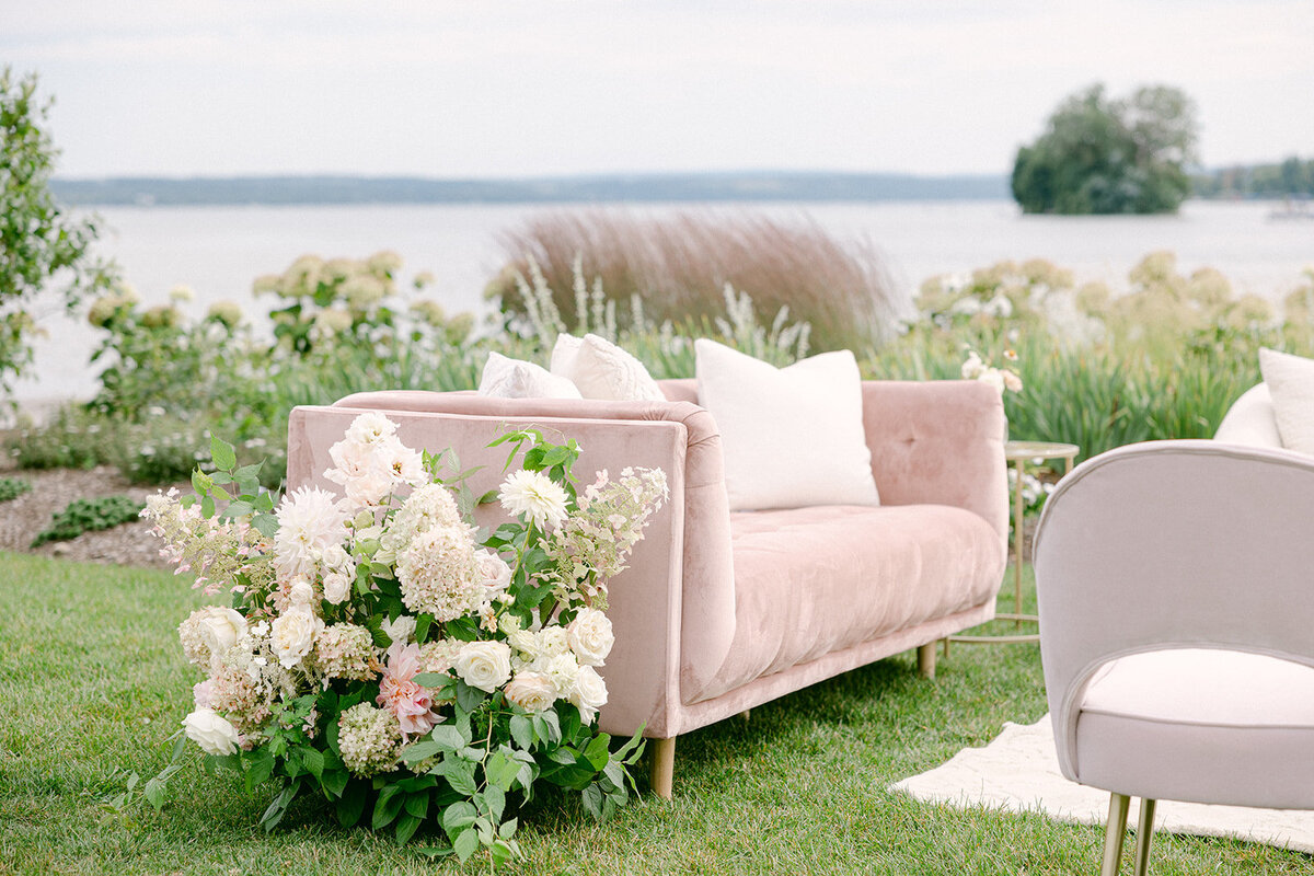 Verve Event Co. The Lake House Fingerlakes Weddings Laura Rose Photography Lounge Revival Rental Flowerwell-654