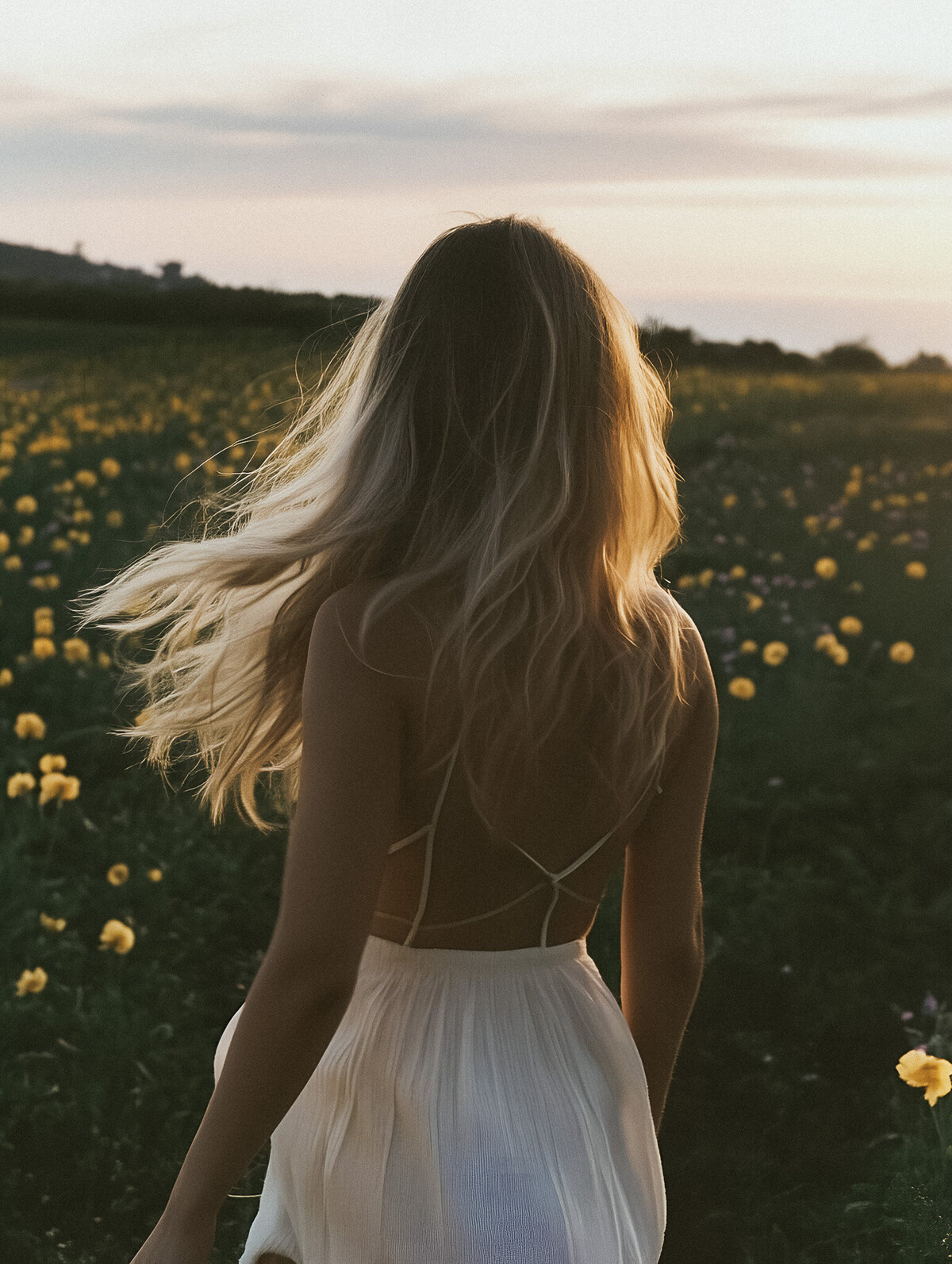 Woman in Flower Field