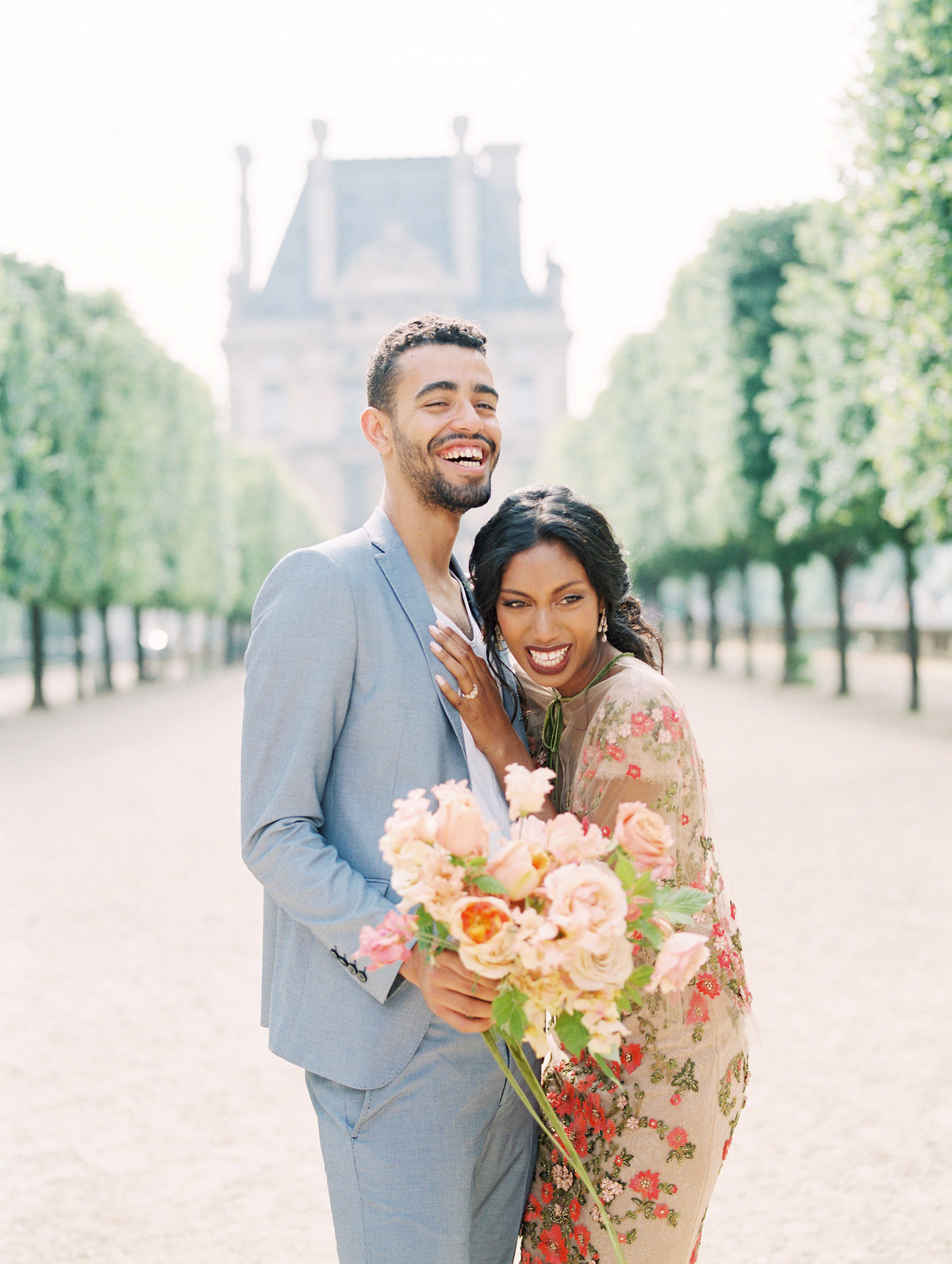 Marchesa Gown-Engagement in Paris, France at the Tuileries