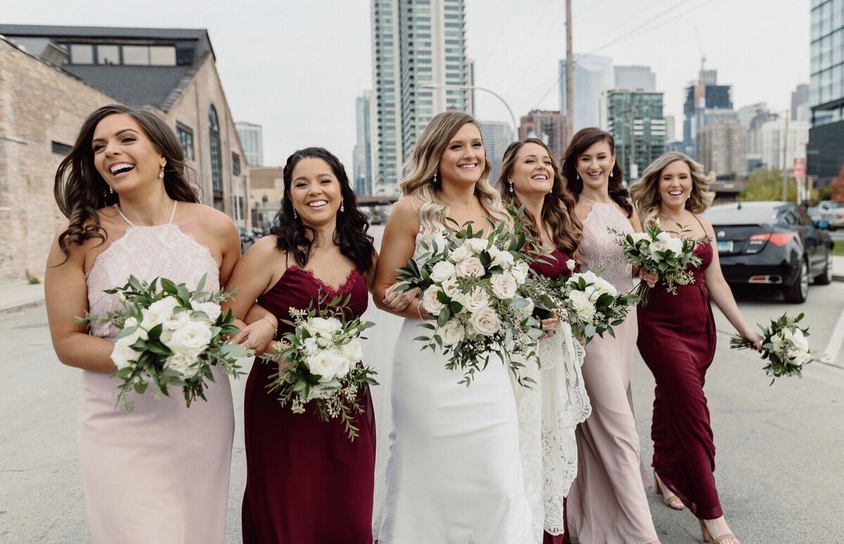 wedding party photo in westtown Chicago Neighborhood