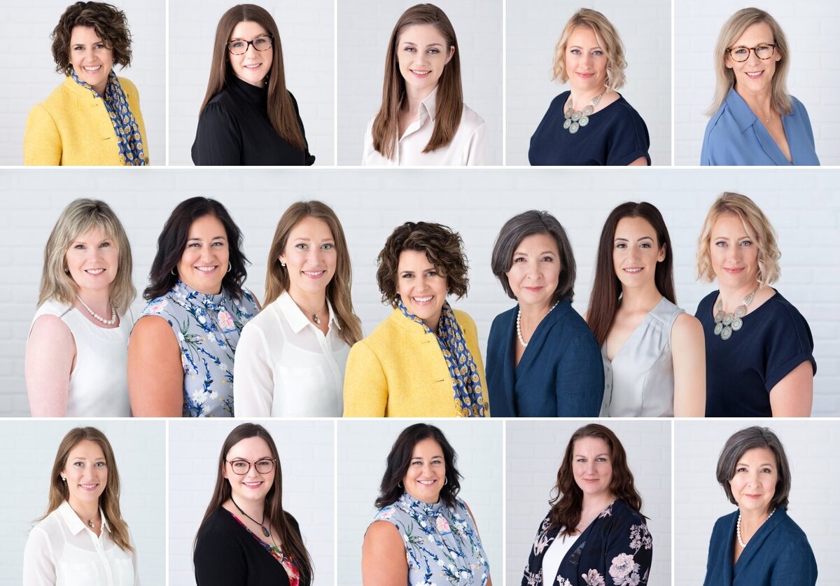 a collage showing corporate team headshots of a group of psychotherapists .  Captured by Ottawa Headshot Photographer JEMMAN Photography Commercial