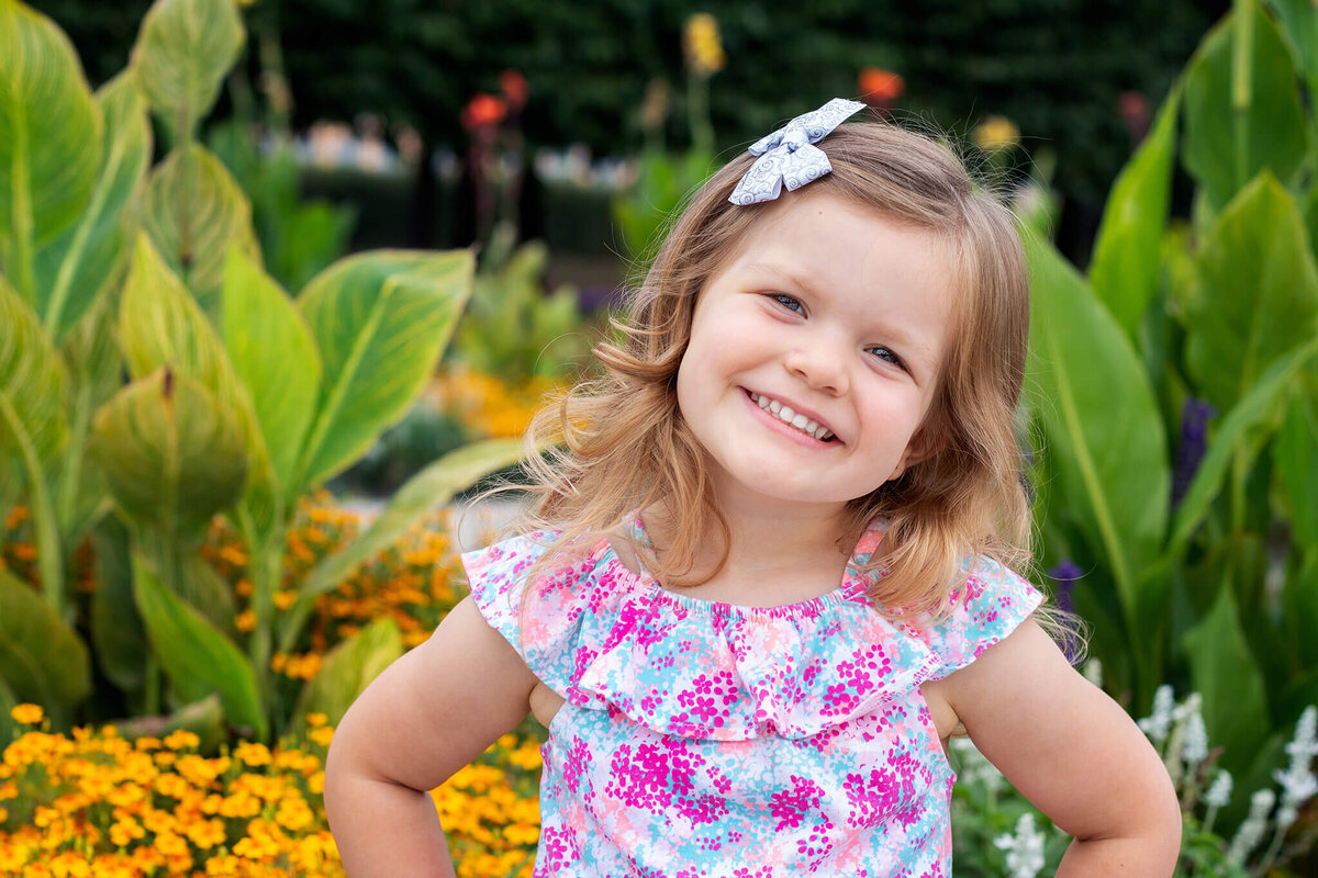 My daughter posing for a picture in a castle garden in Germany.