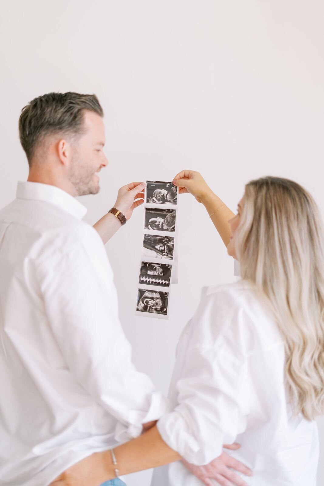 Ultrasound baby announcement photo in Dallas