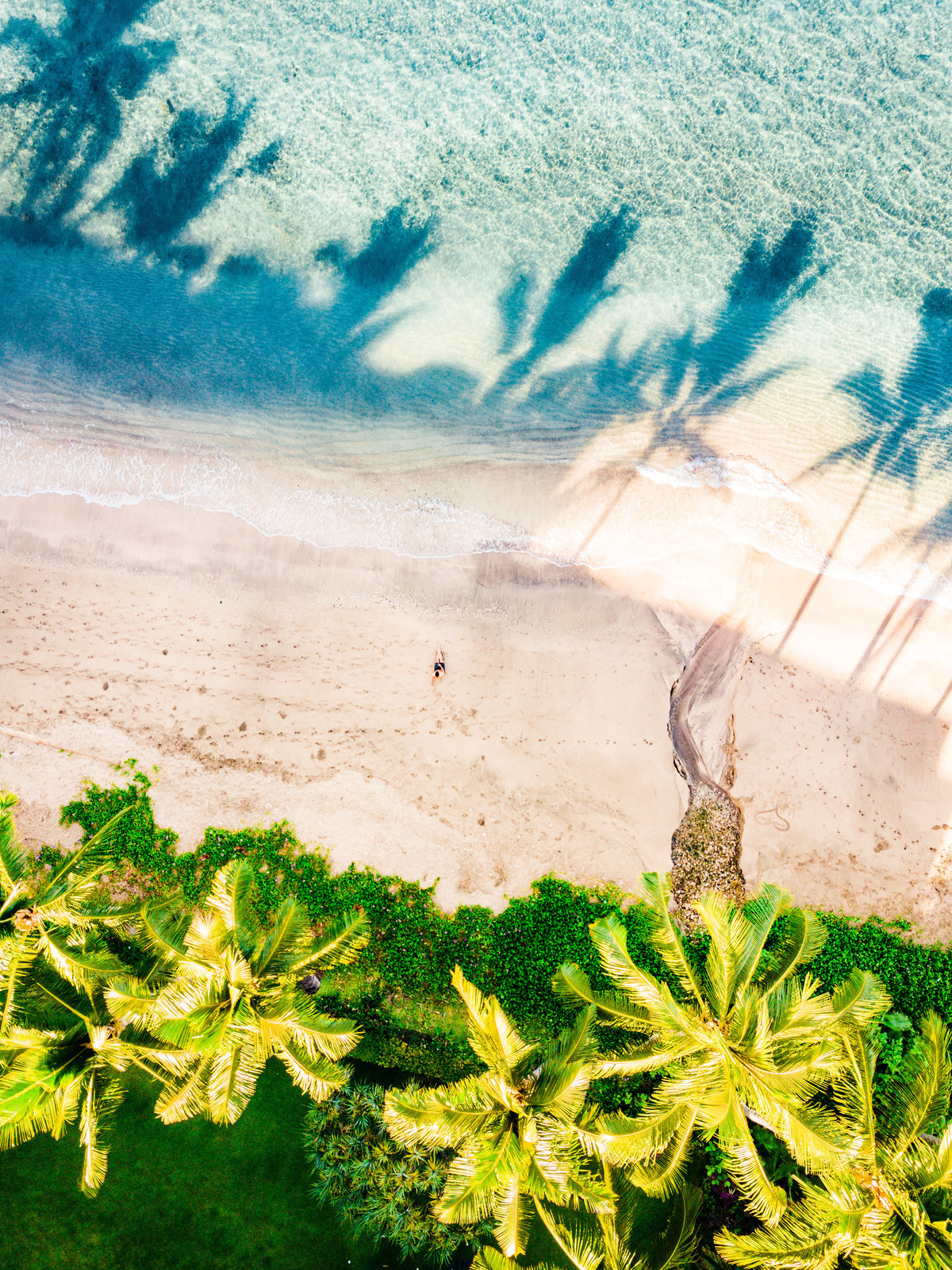 Scenic Top-Down Drone View of Lahaina Maui Beach