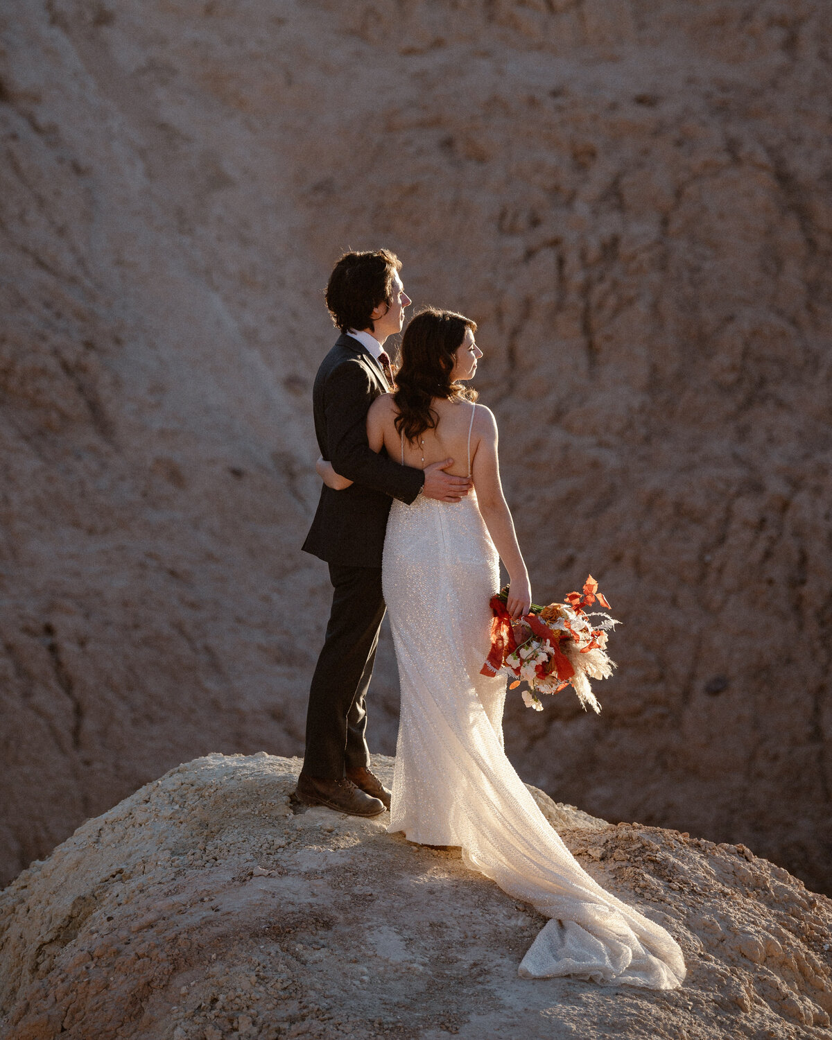 Elopement at sunset in the Death Valley National Park