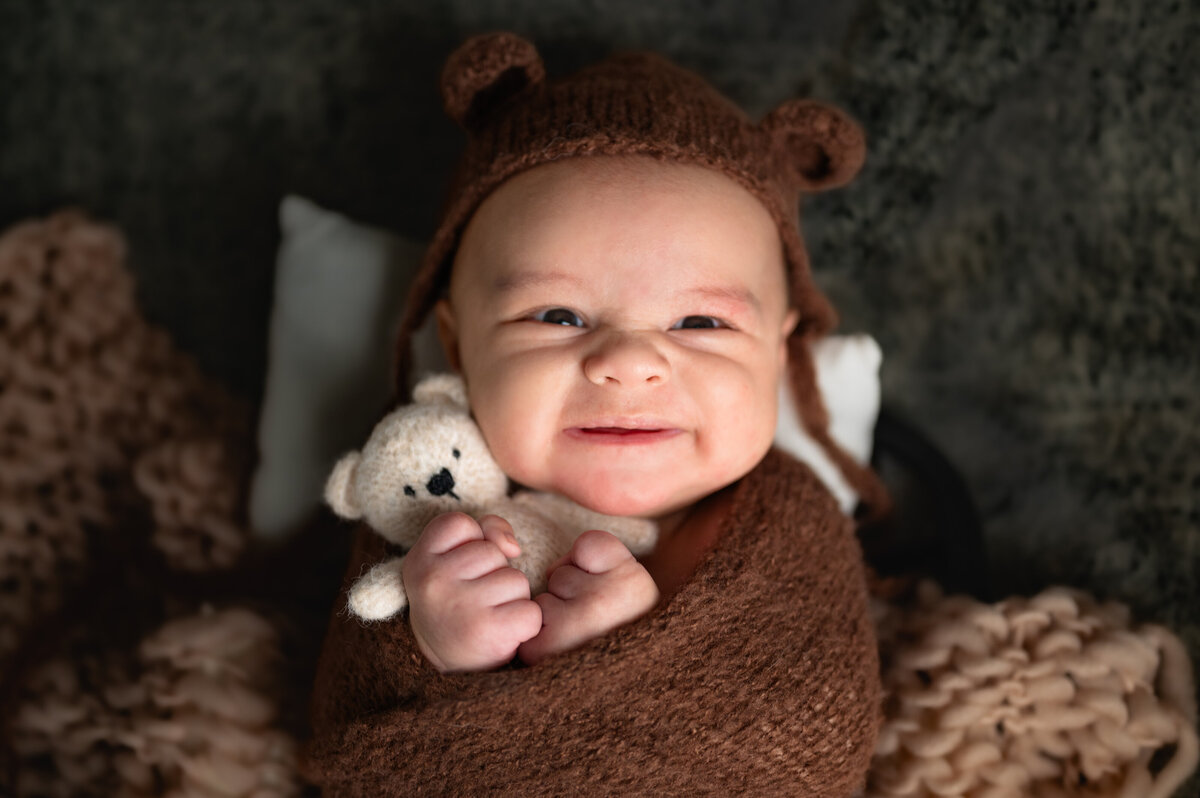 cute baby boy with bear Akron Ohio pictures