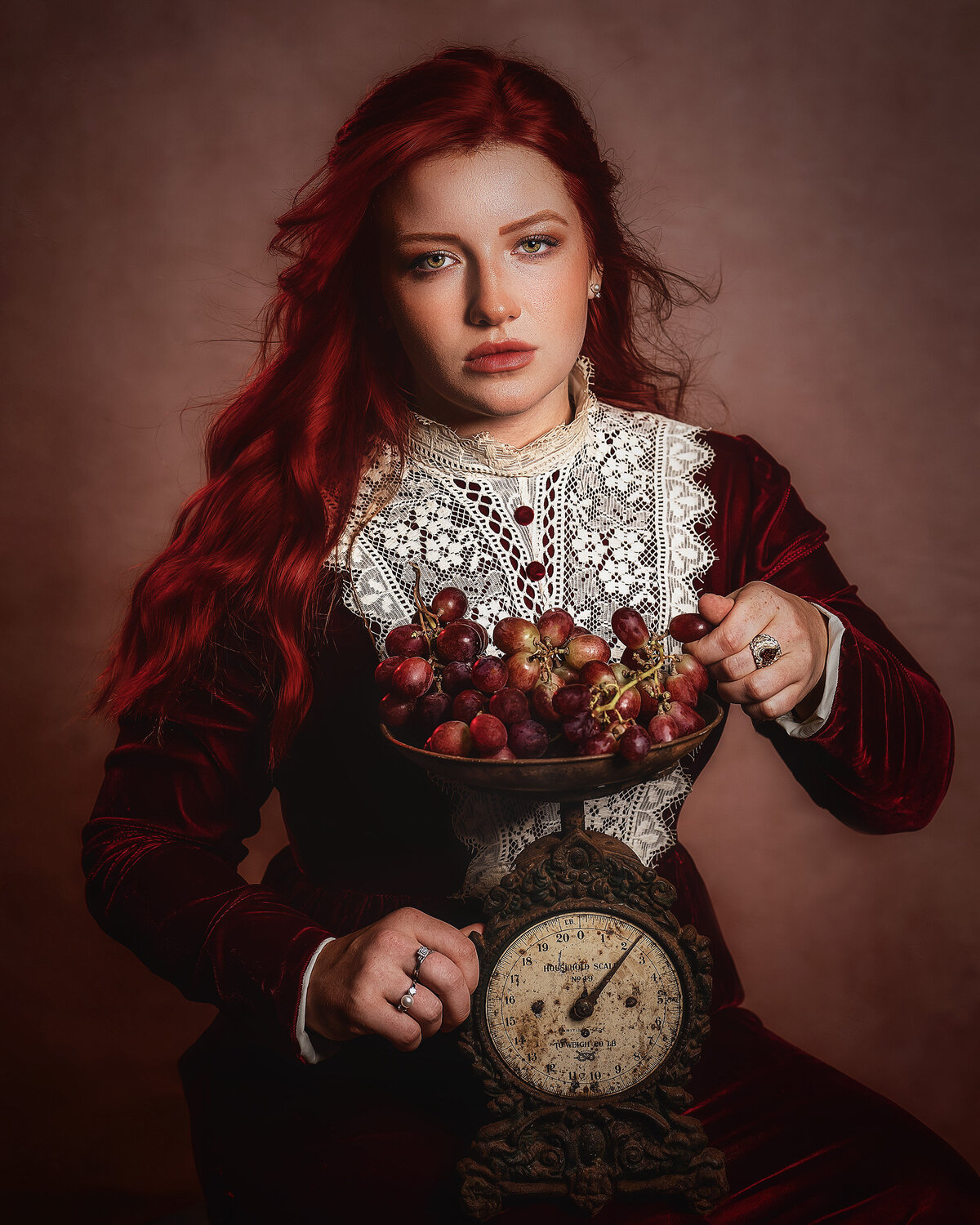 Old Masters painterly portrait in Seattle — fine art photography with classical lighting, rich textures, and timeless elegance.