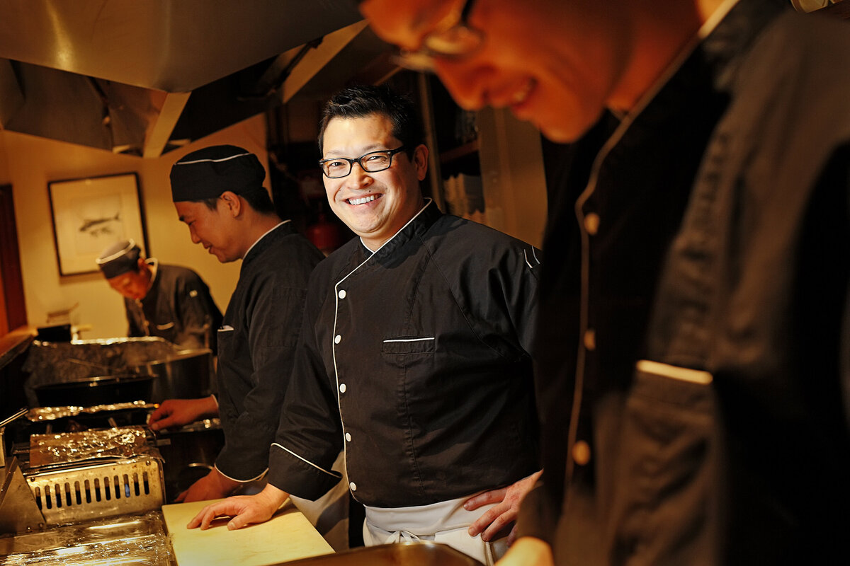 Chefs cooking in a restaurant