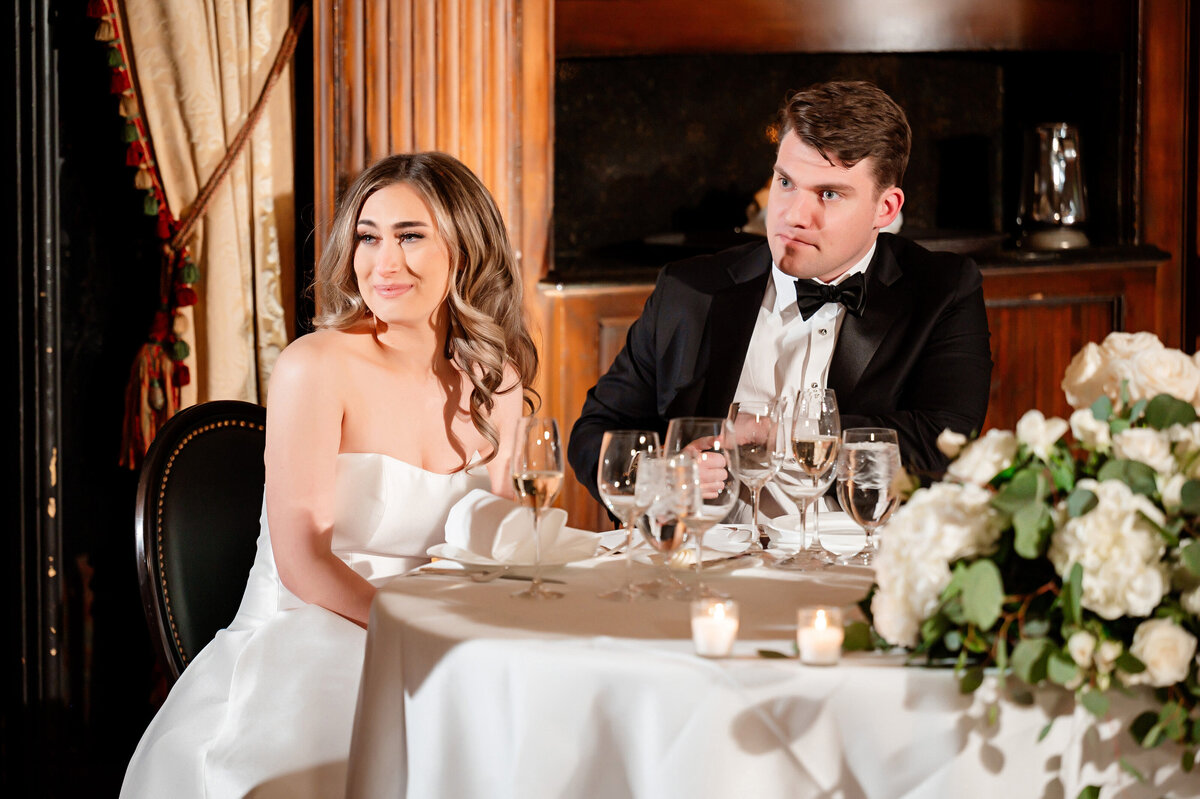 listening to wedding toasts