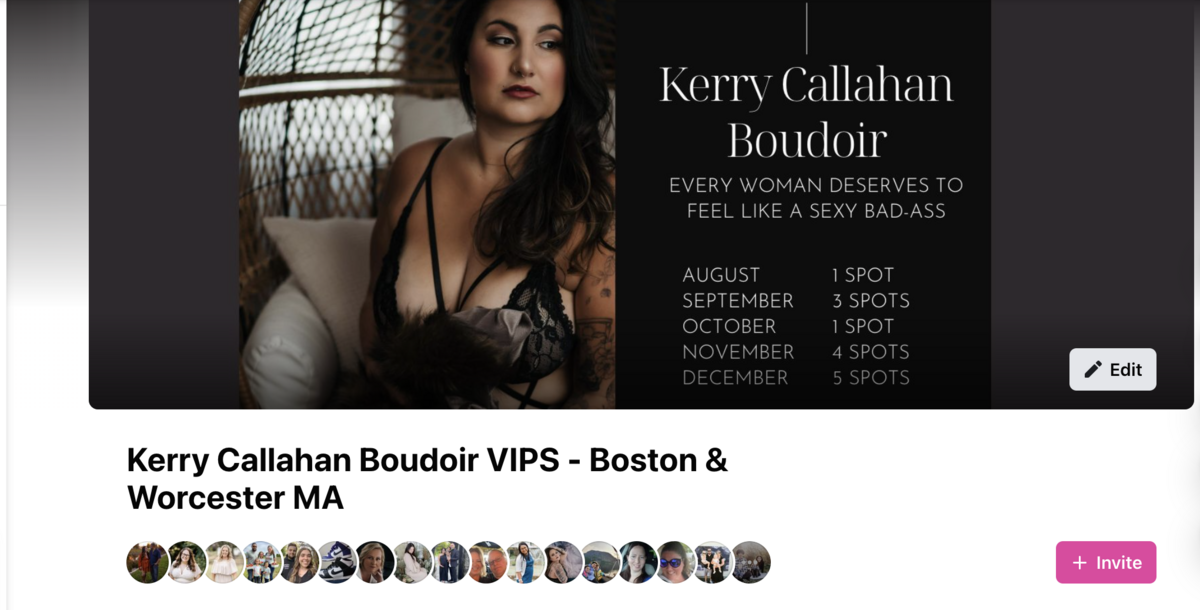Facebook cover photo for a boudoir expert
