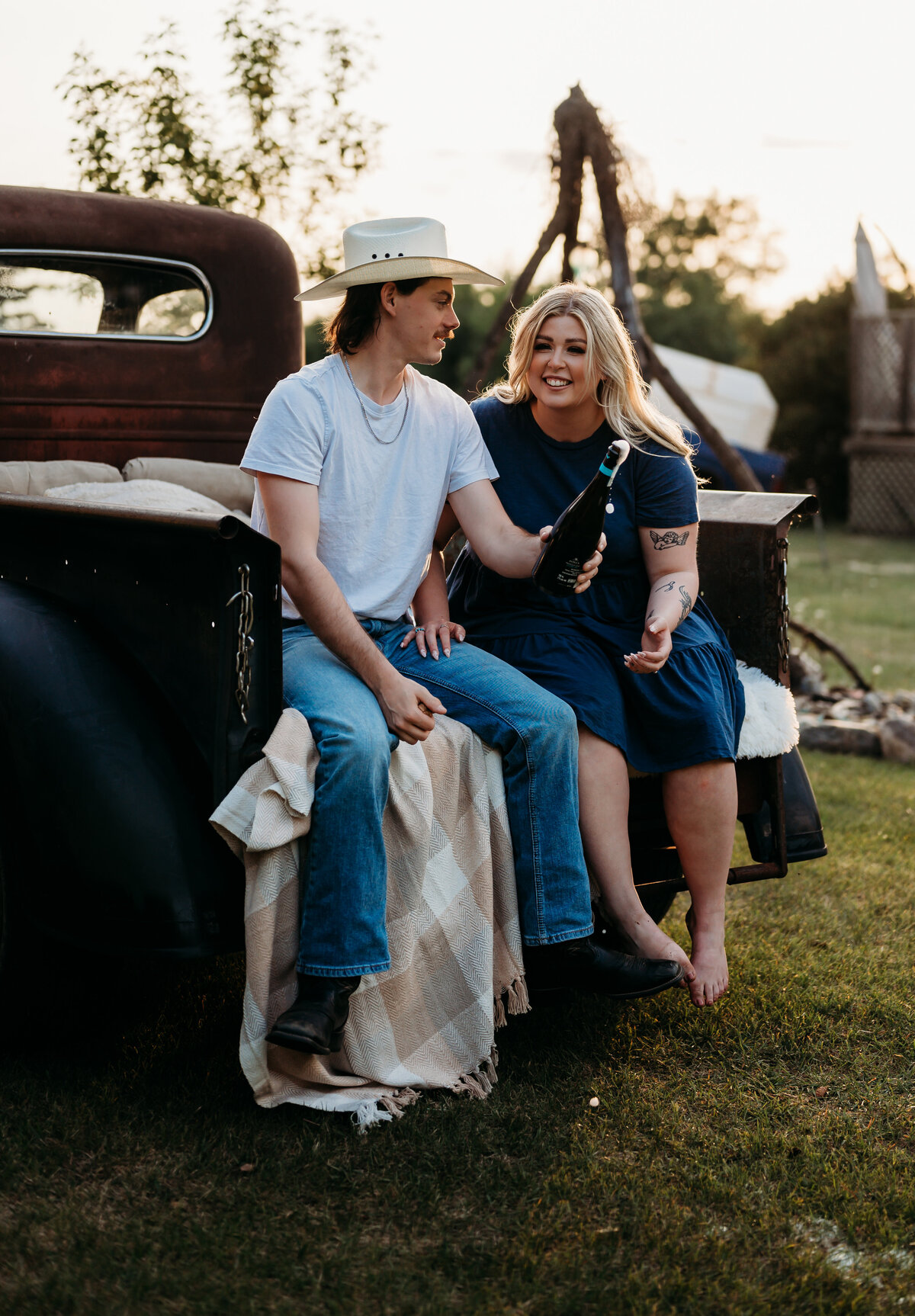 engaged couple in Edmonton
