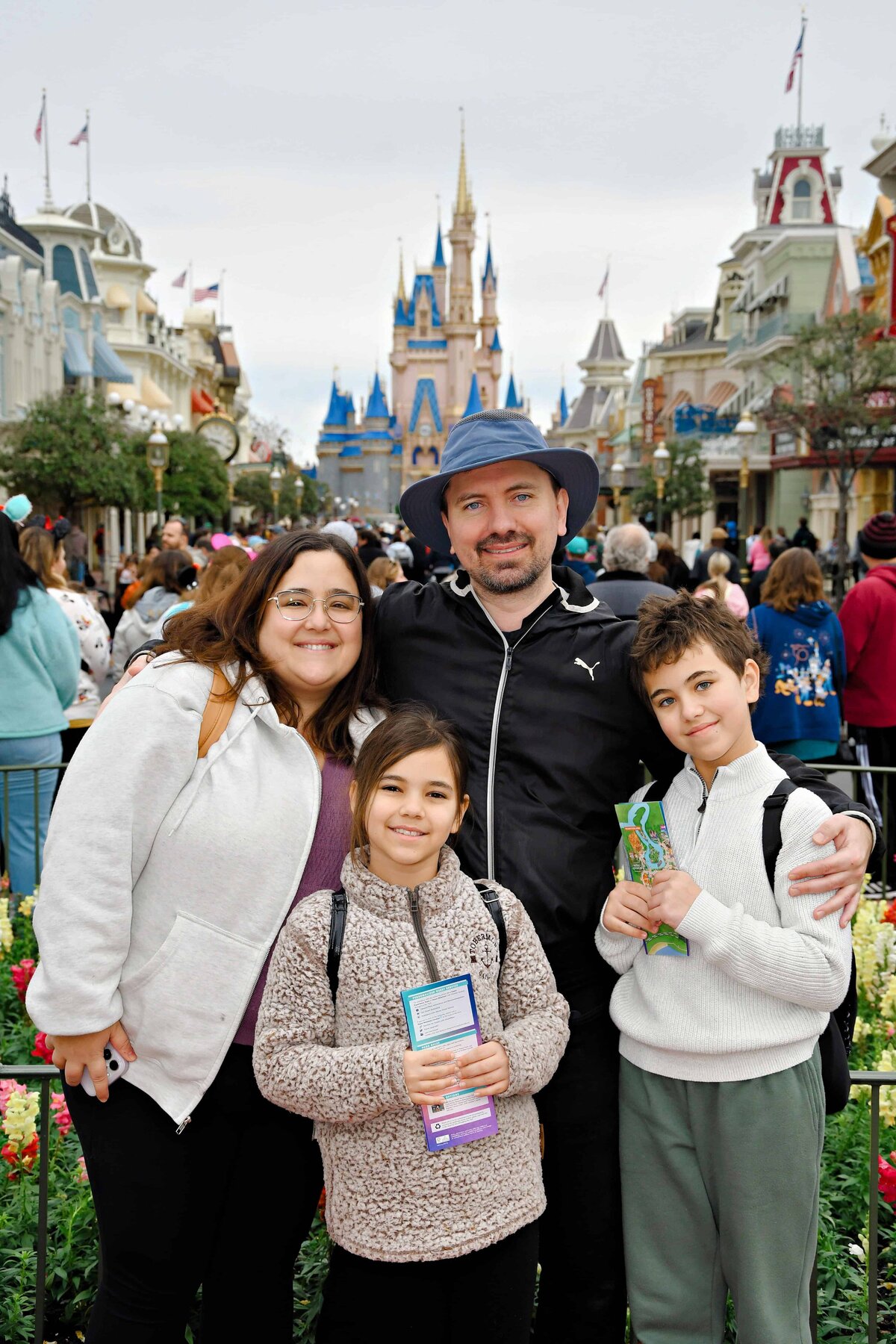 Valerie Doucette's family portrait as they visit Disneyland