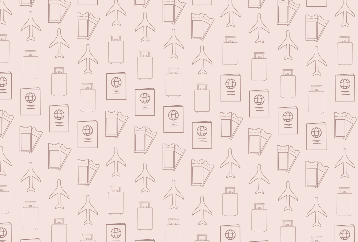 Travel Agent Brand Pattern on Pink Background