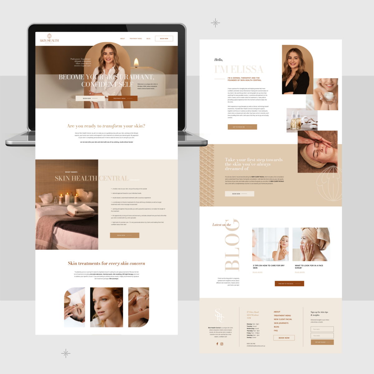 Design of an elegant website for a skin clinic