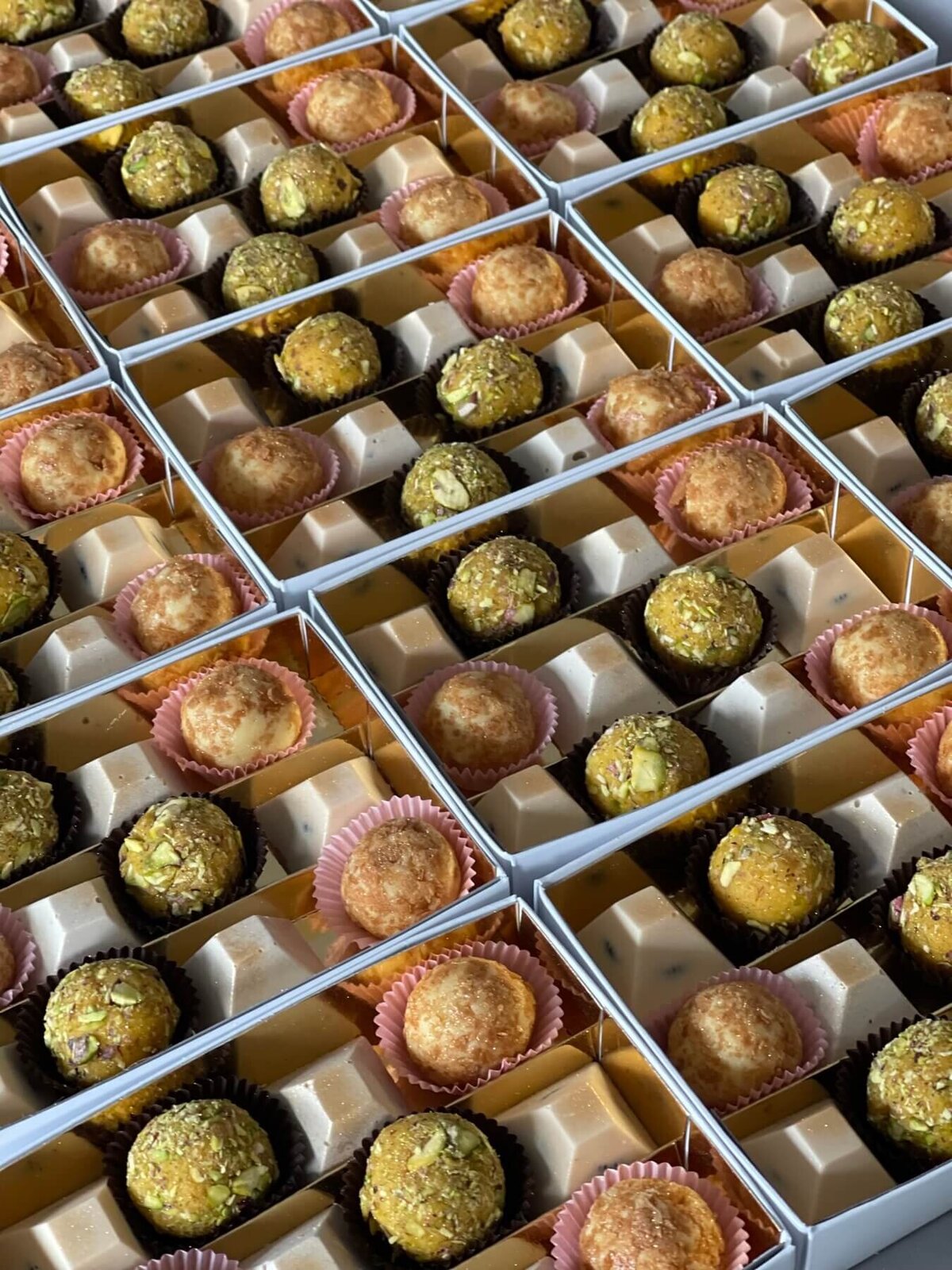 Assortment of sweets gift boxes