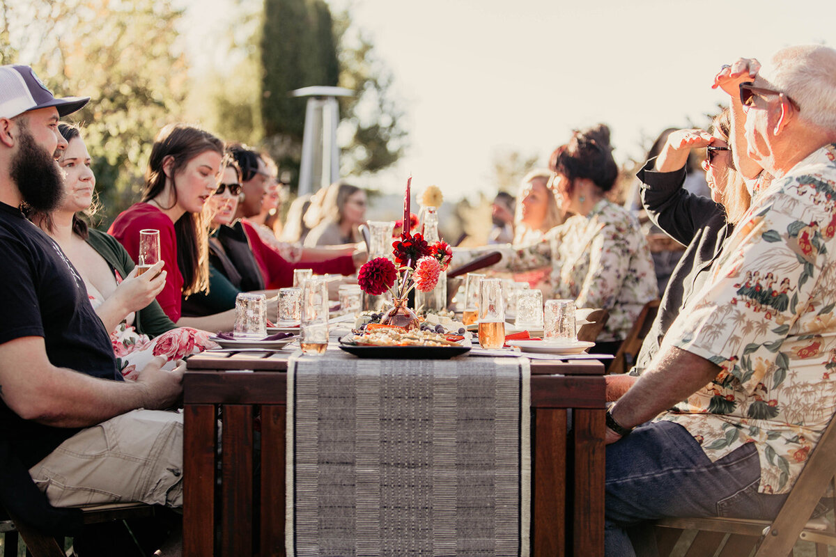 guests sat at a table