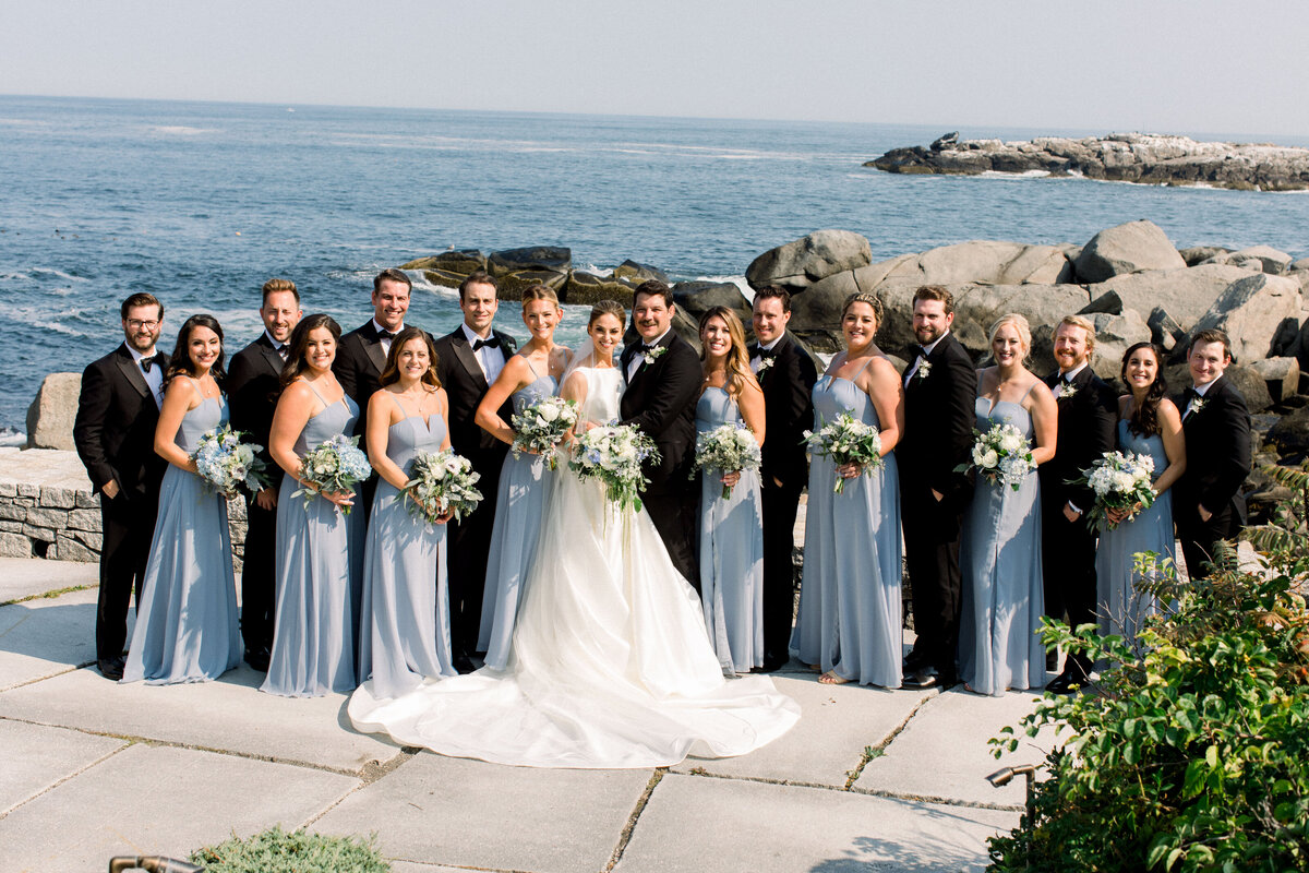 Dusty blue and white wedding in Maine