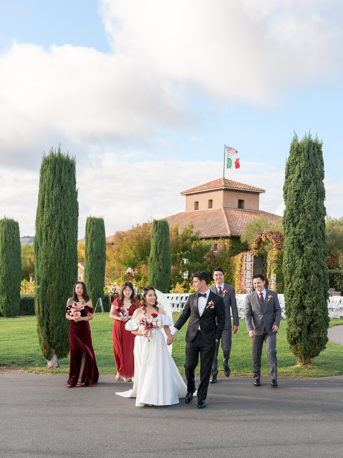 Wedding party portraits at Viansa Winery