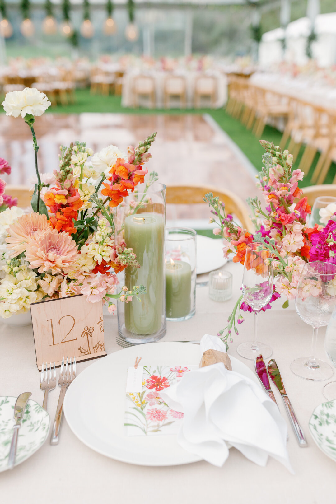 Wedding reception table in Laguna Beach