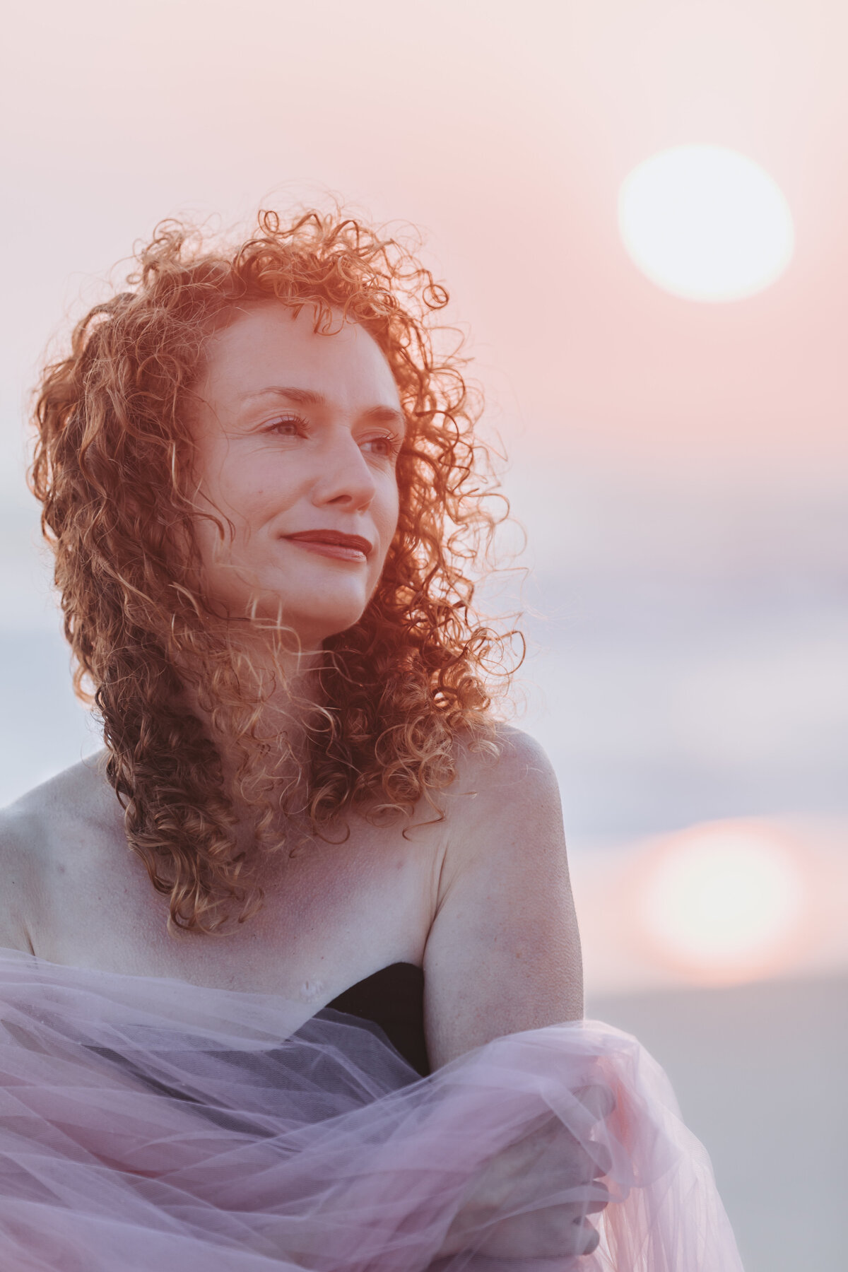Caroline Morey Photography Coastal Portrait Beach Goddess Romantic Woman Pink Sunset Huntington Beach7111 copy