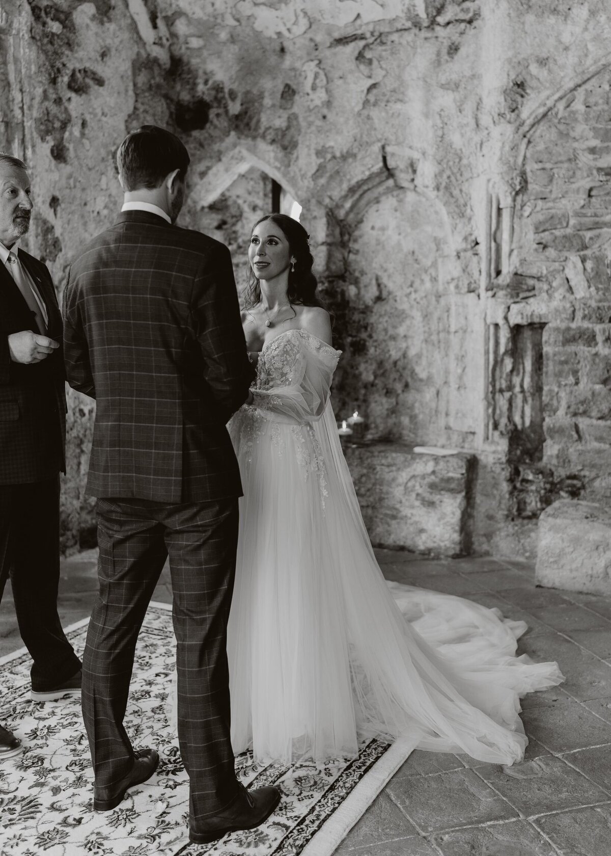 Exchanging vows at the alter