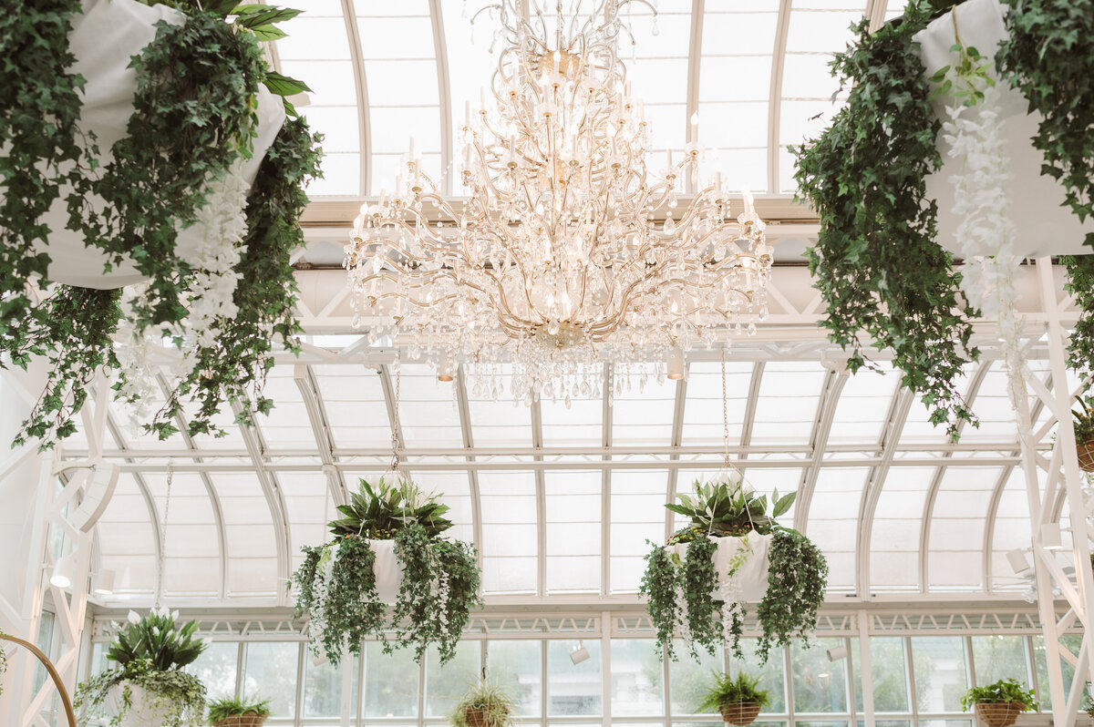 wedding ceremony dreamy with chandeliers in New Jersey