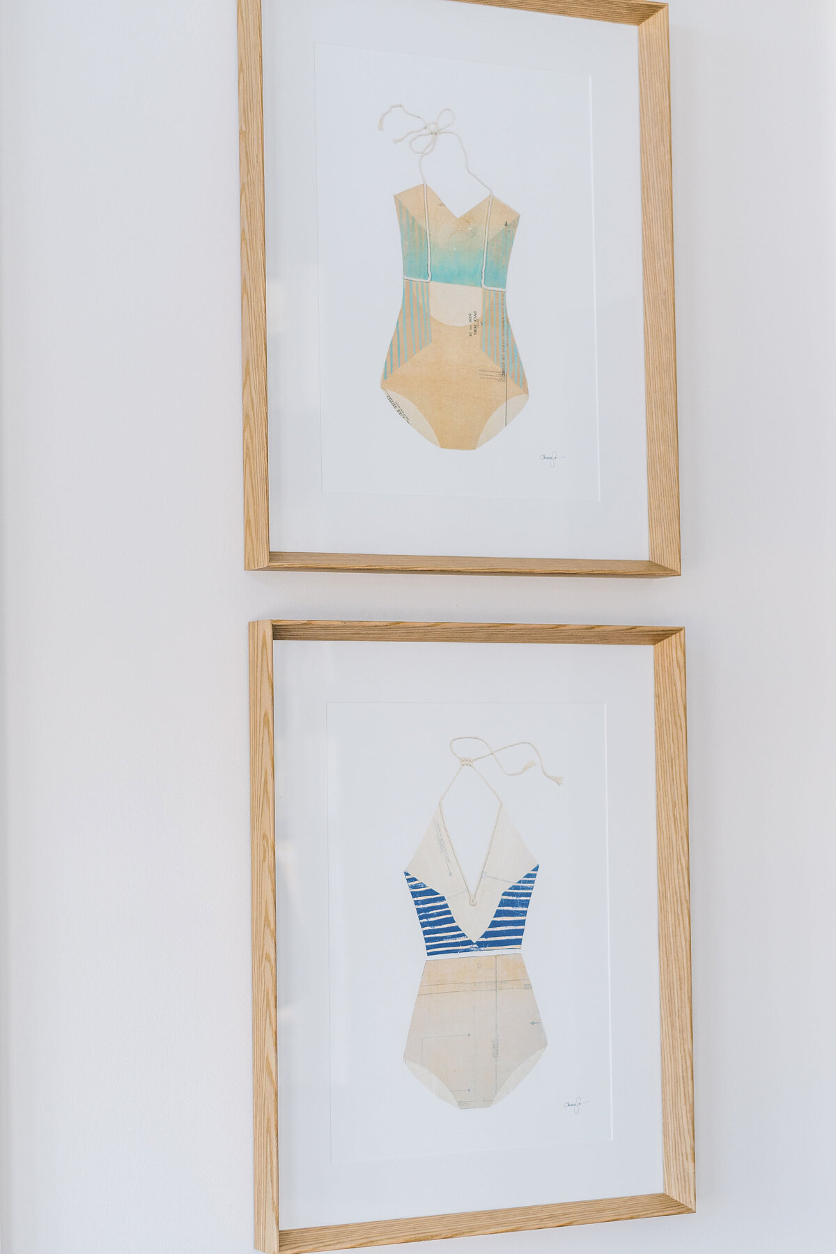 oyster creek studios galveston beach remodel watercolor bathing suit paintings