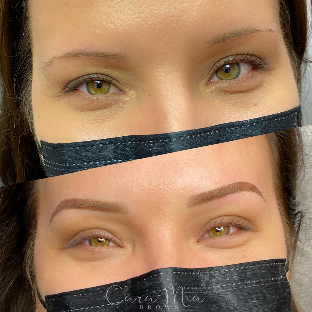 Ombre Powder Brows before and after