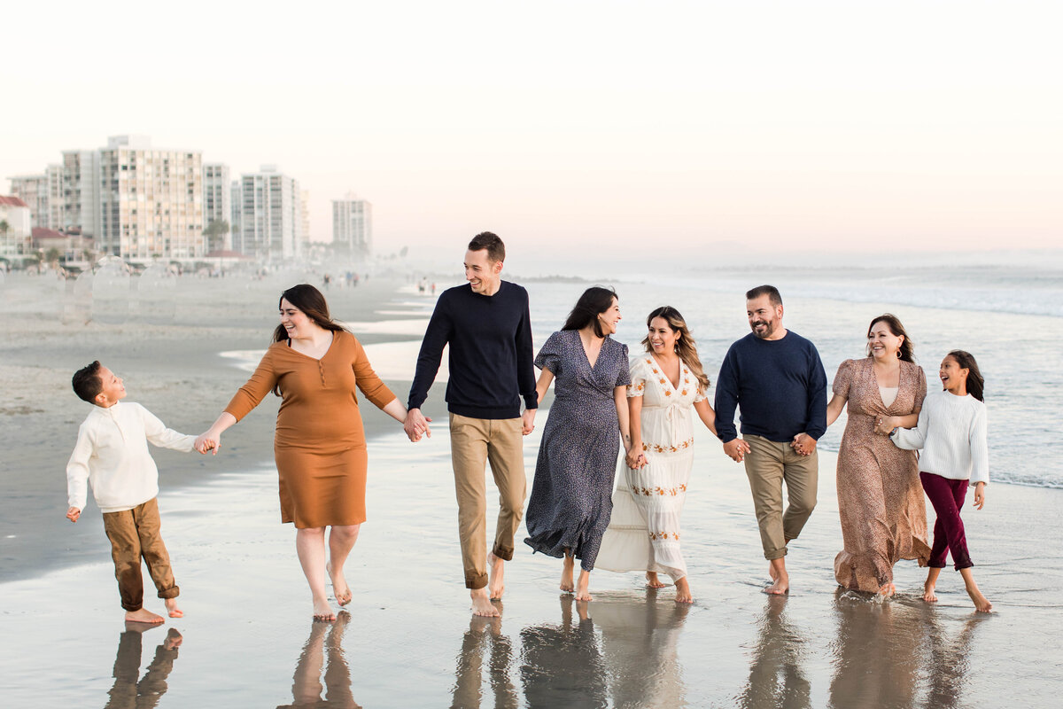 large-extended-family-walking-on-coronado-beach-san-diego
