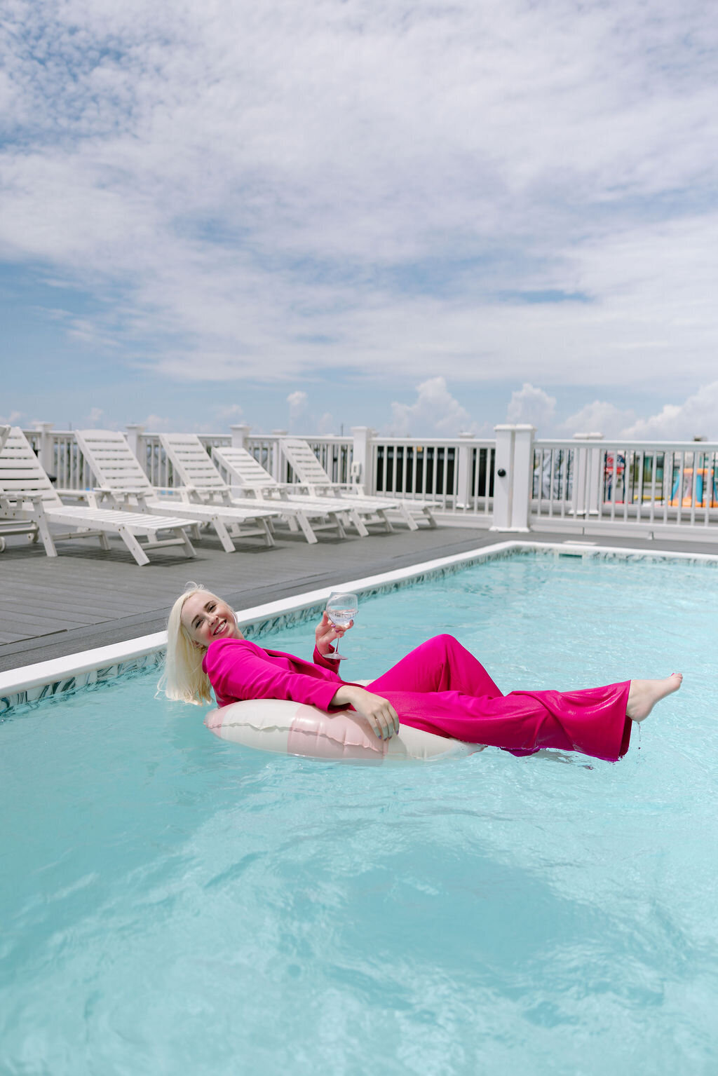 Designer in pool