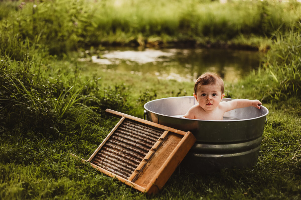 6 month old baby session