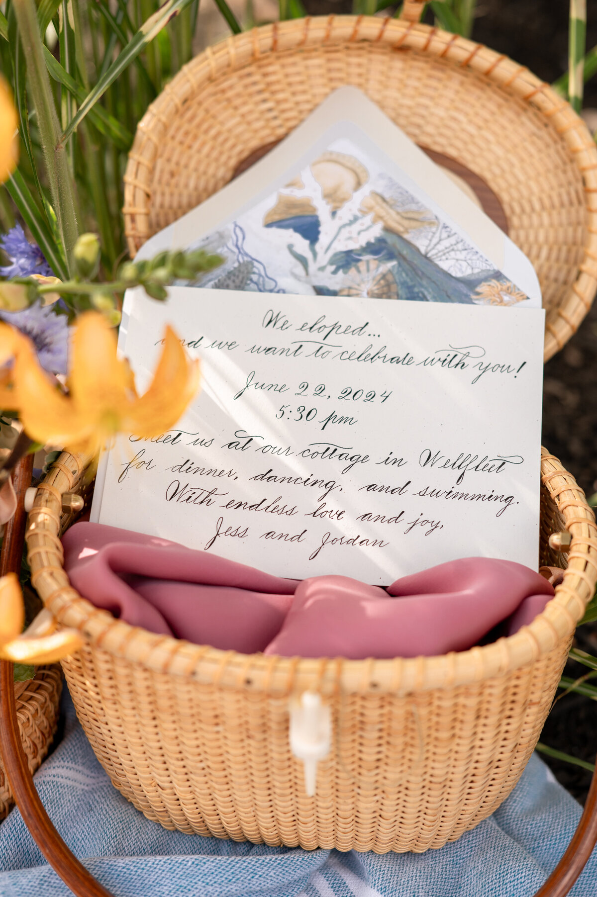 Boston wedding invitation cape cod elopement