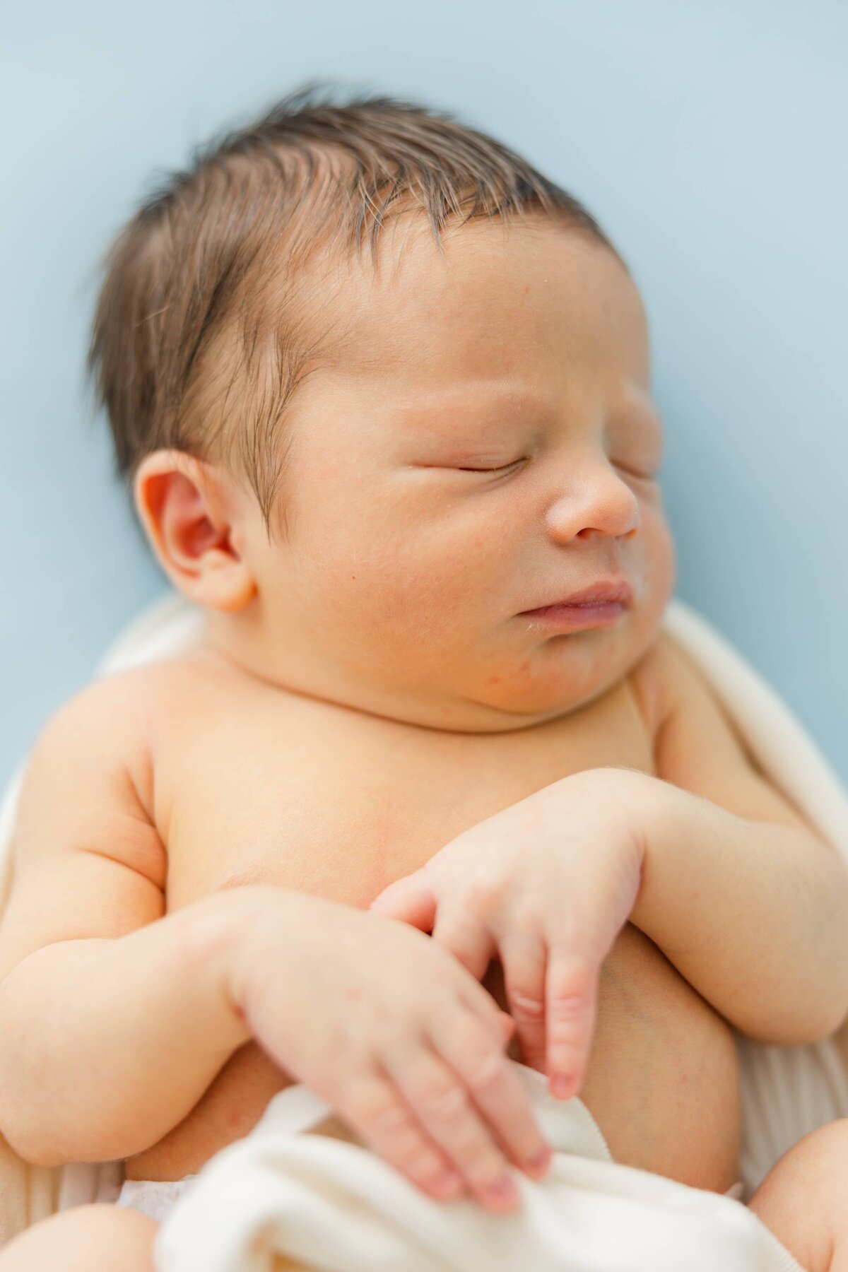 baby's little features during newborn photo session in windsor, co