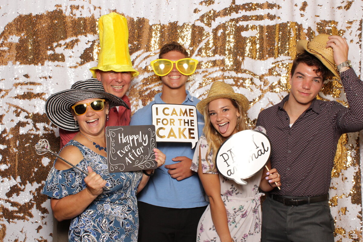 wedding photo booth at bear creek mountain resort with friends