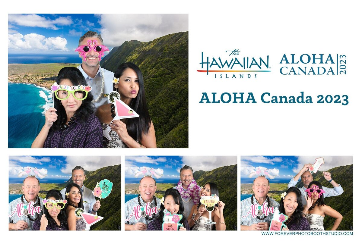 Photo booth prints from hawaiian aloha brand marketing event