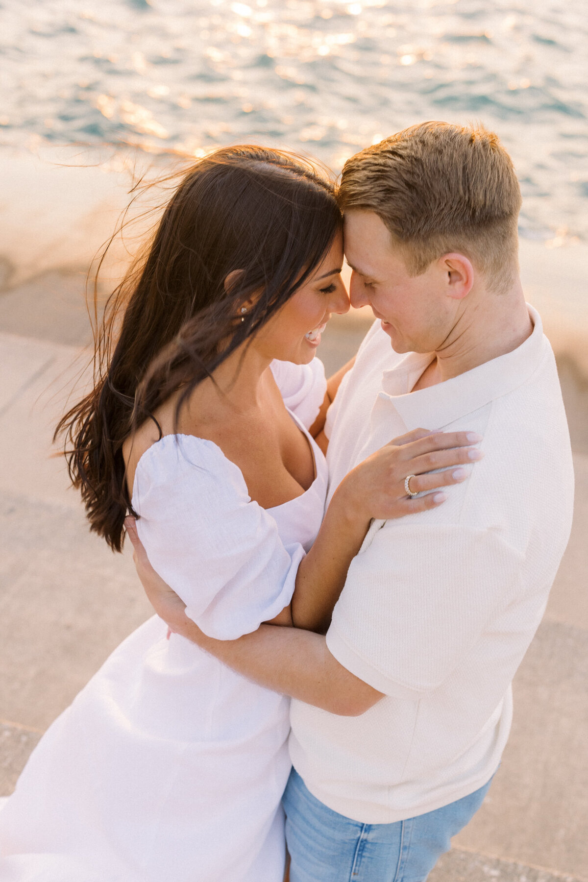 Sunset Engagement Photo at Chicago's Museum Campus