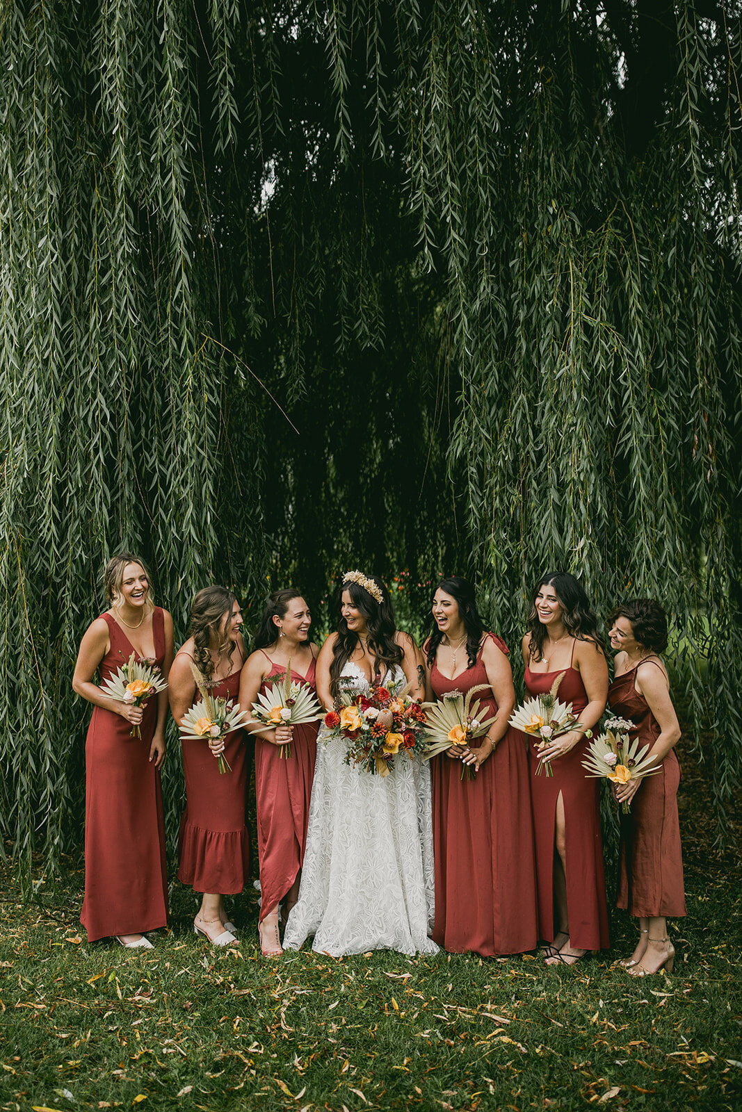 Bridal party with custom flowers for Pemberton wedding - Within the Flowers