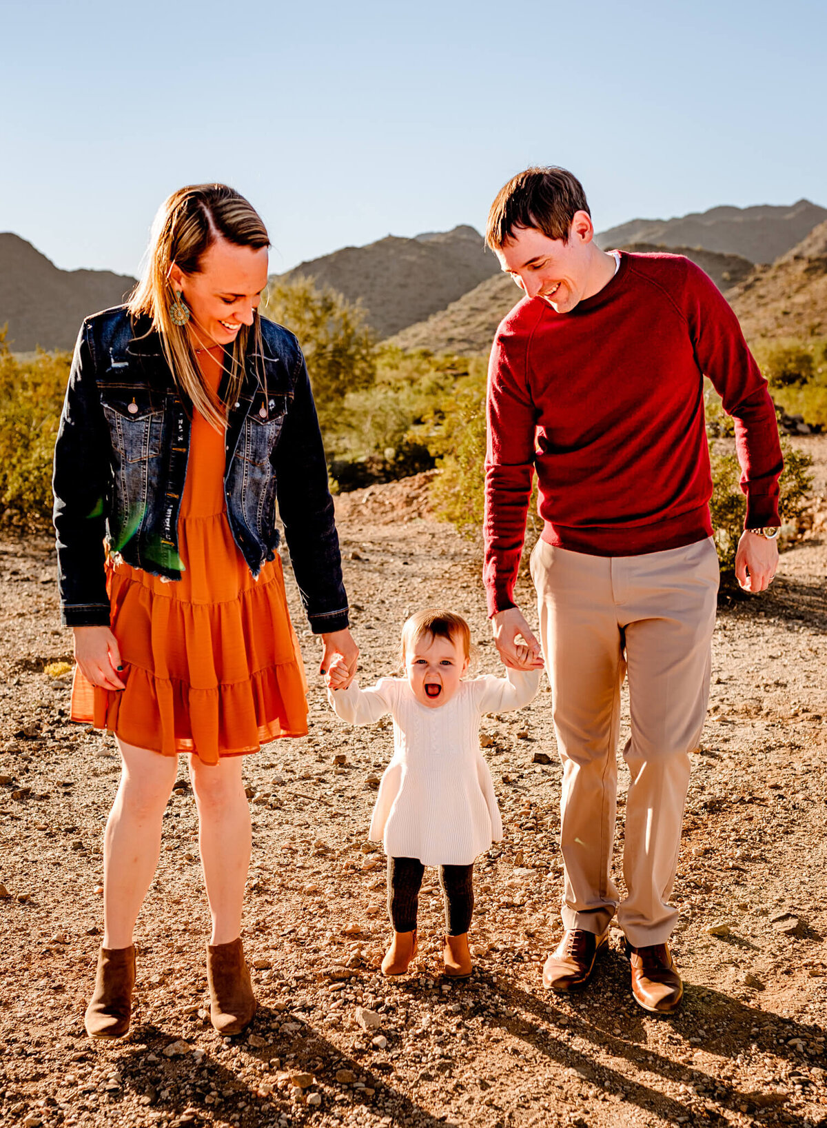 family of 3 first photography session in Arizona