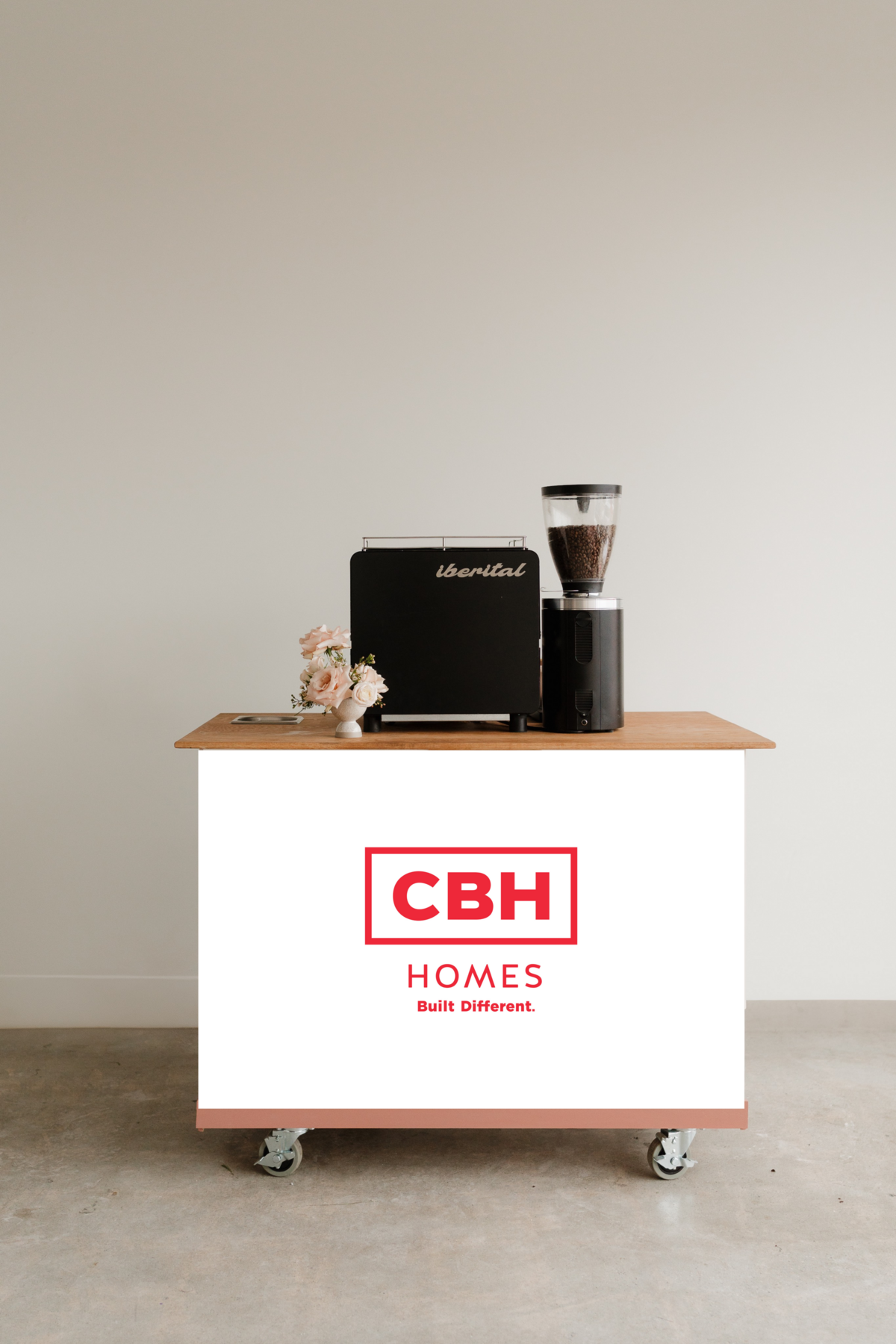 Mobile Coffee Cart with Corporate branding. White label coffee cart