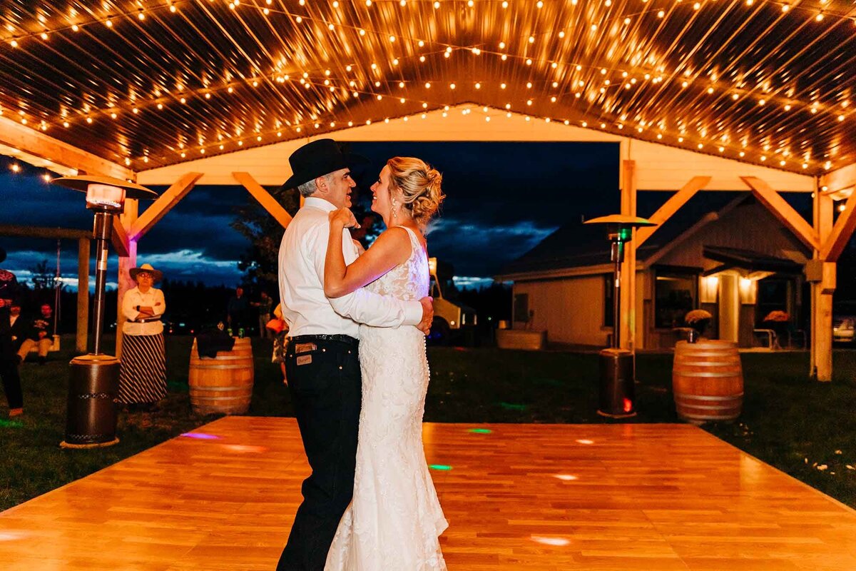 Bride and groom dancing at The Silver Knot in Ronan, Montana