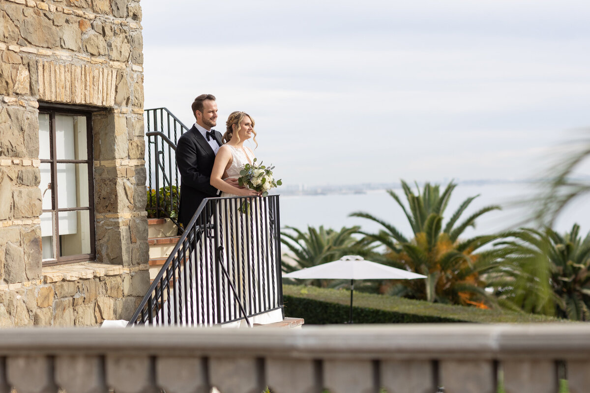 Couple looking at the ocean at Bel Air Bay club