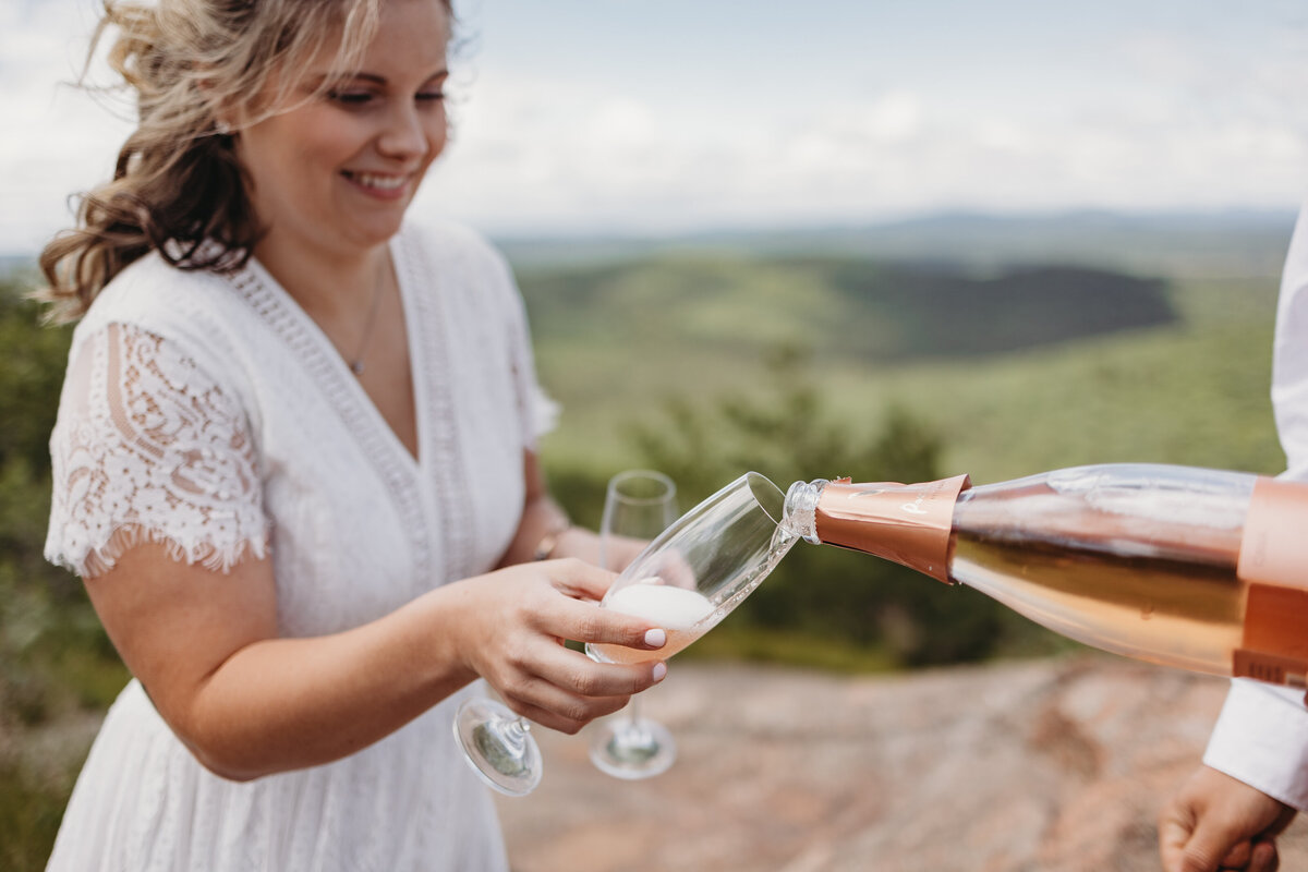 bride with champagne