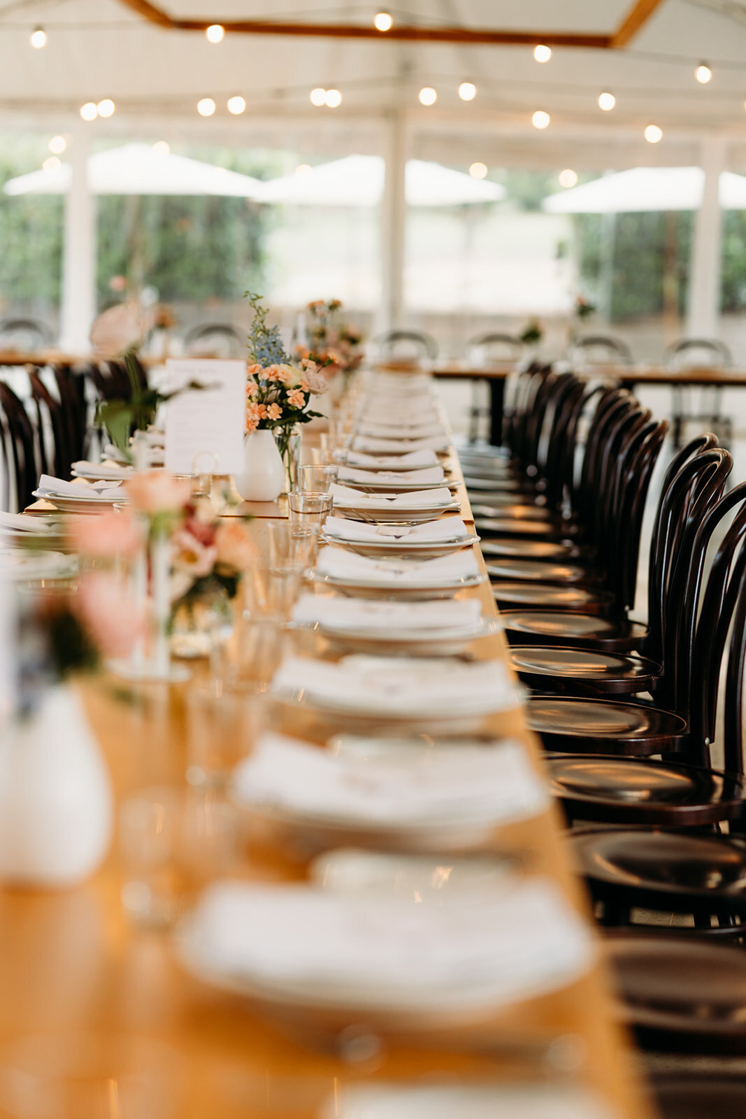 Table decor at Poachers Pantry Wedding Venue